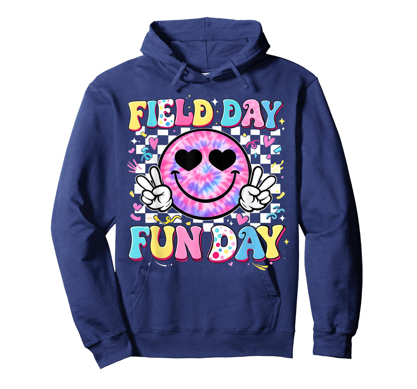 Field Day Fun Day Tie Dye Smile Face Field Trip Teacher Kid T-Shirt