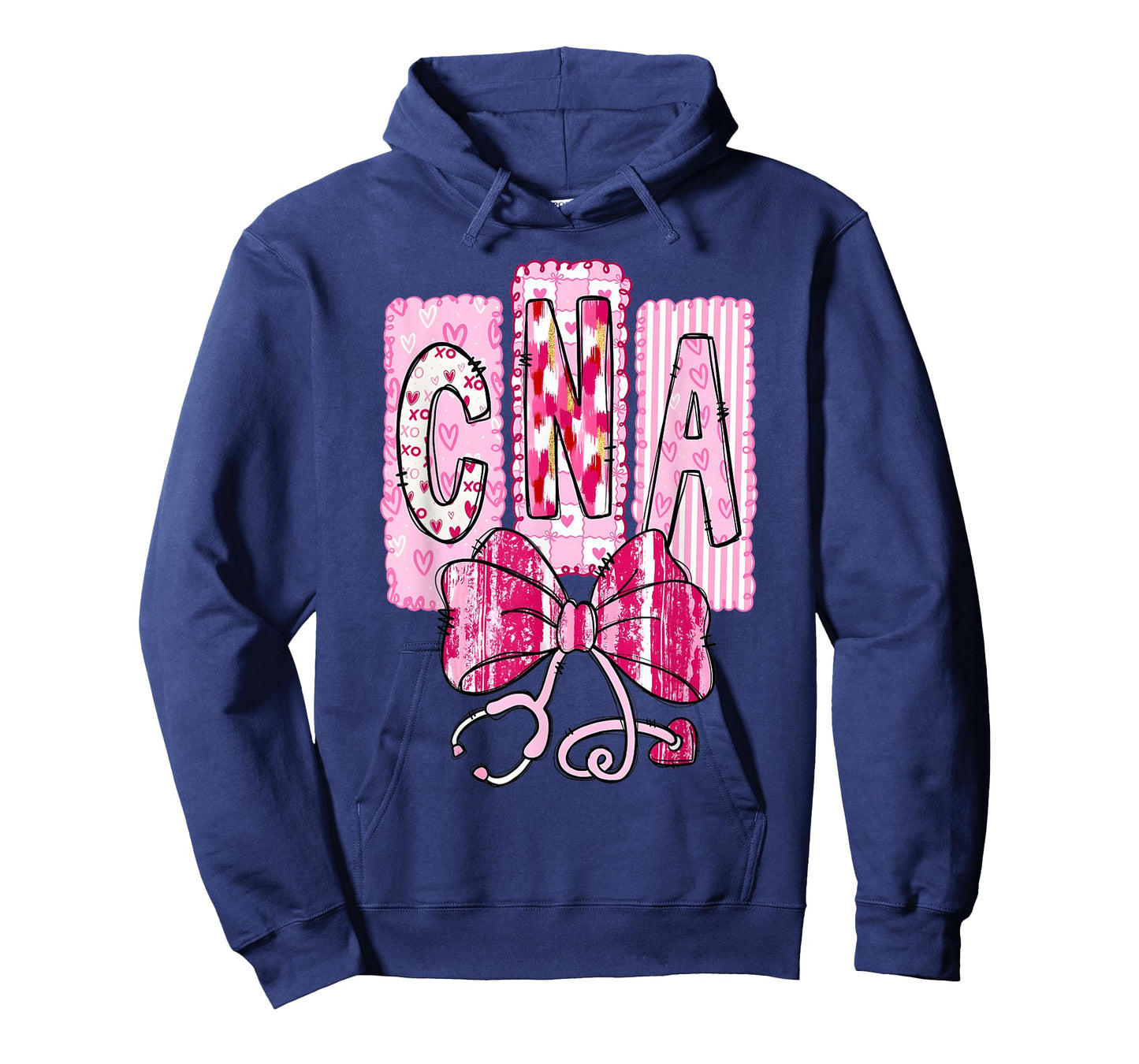 Valentine CNA Nurse Coquette Bow Stethoscope Girl Women T-Shirt