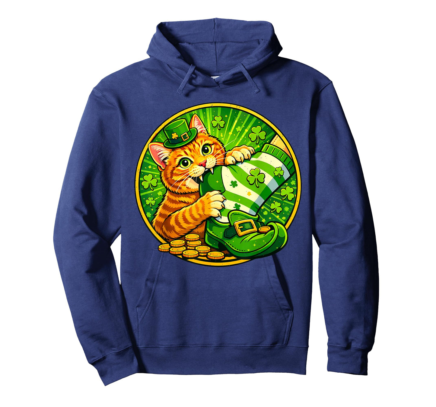 St Patricks Day Cat Bite Shamrock St Paddys Day Kitten Lover T-Shirt