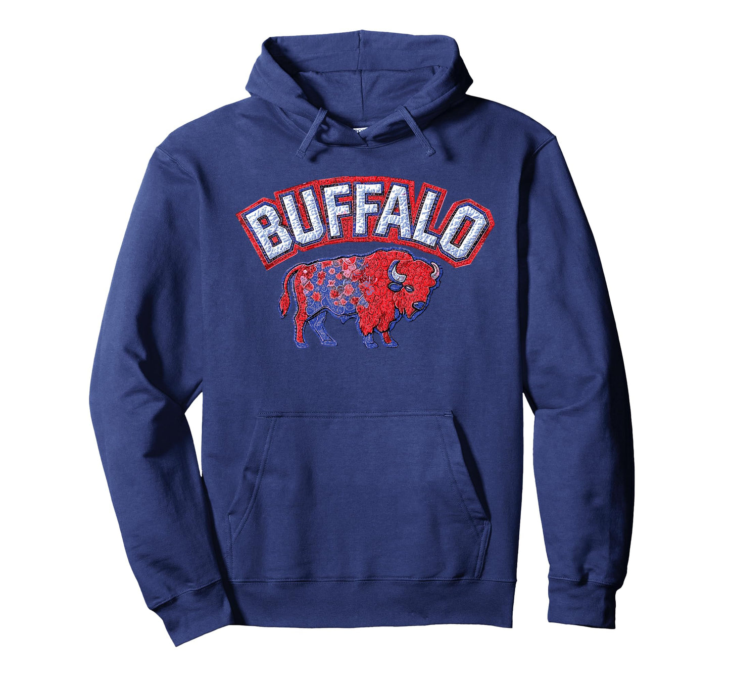 Buffalo - Bison Faux Patchwork Stitch Graphic 716 NY City T-Shirt