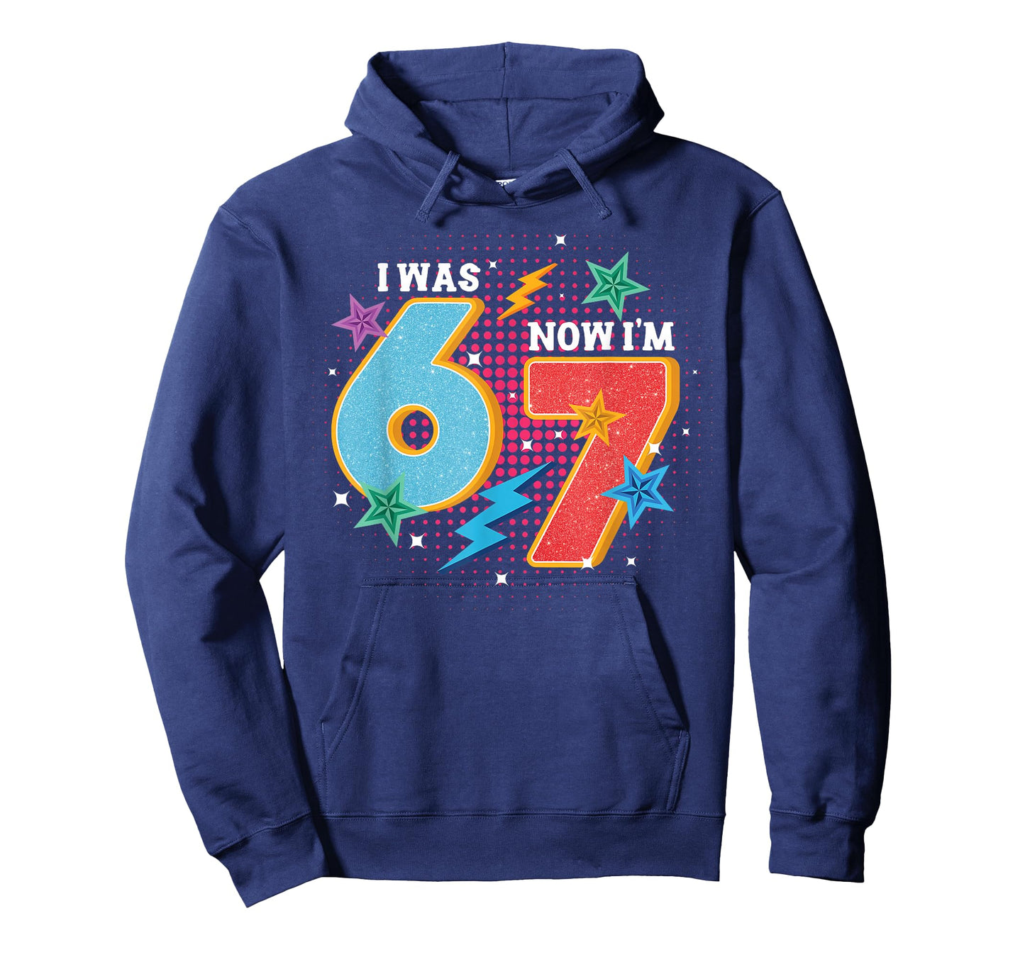 7 Year Old Birthday I was 6 Now I'm 7 67 Meme Funny Kids T-Shirt