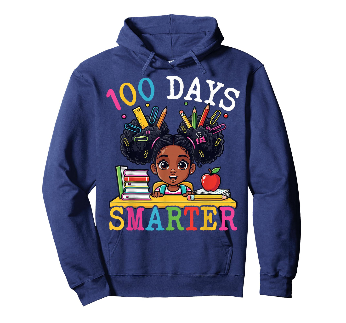 100 Days of School Afro Black Girls Kids 100th Day Smarter T-Shirt