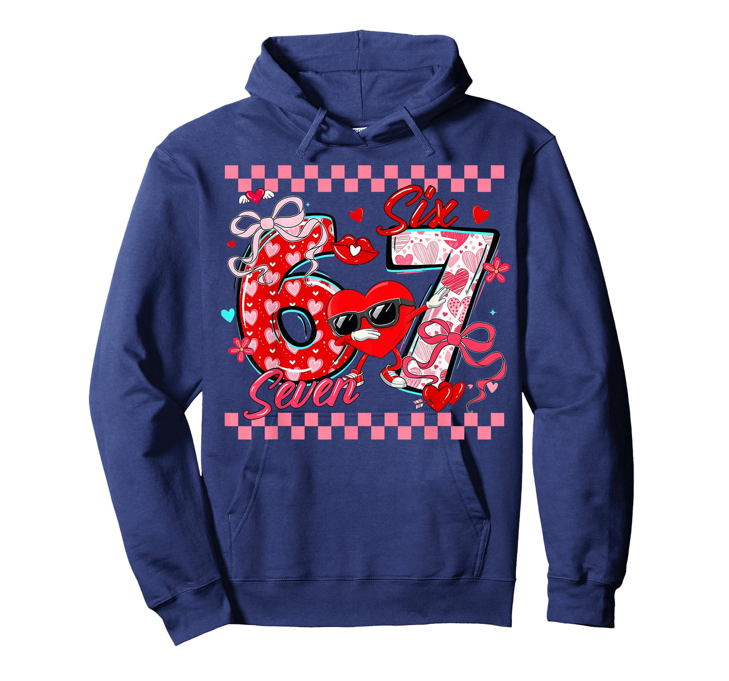 Valentine 67 Six Seven Meme Dabbing Hearts Matching Couple T-Shirt