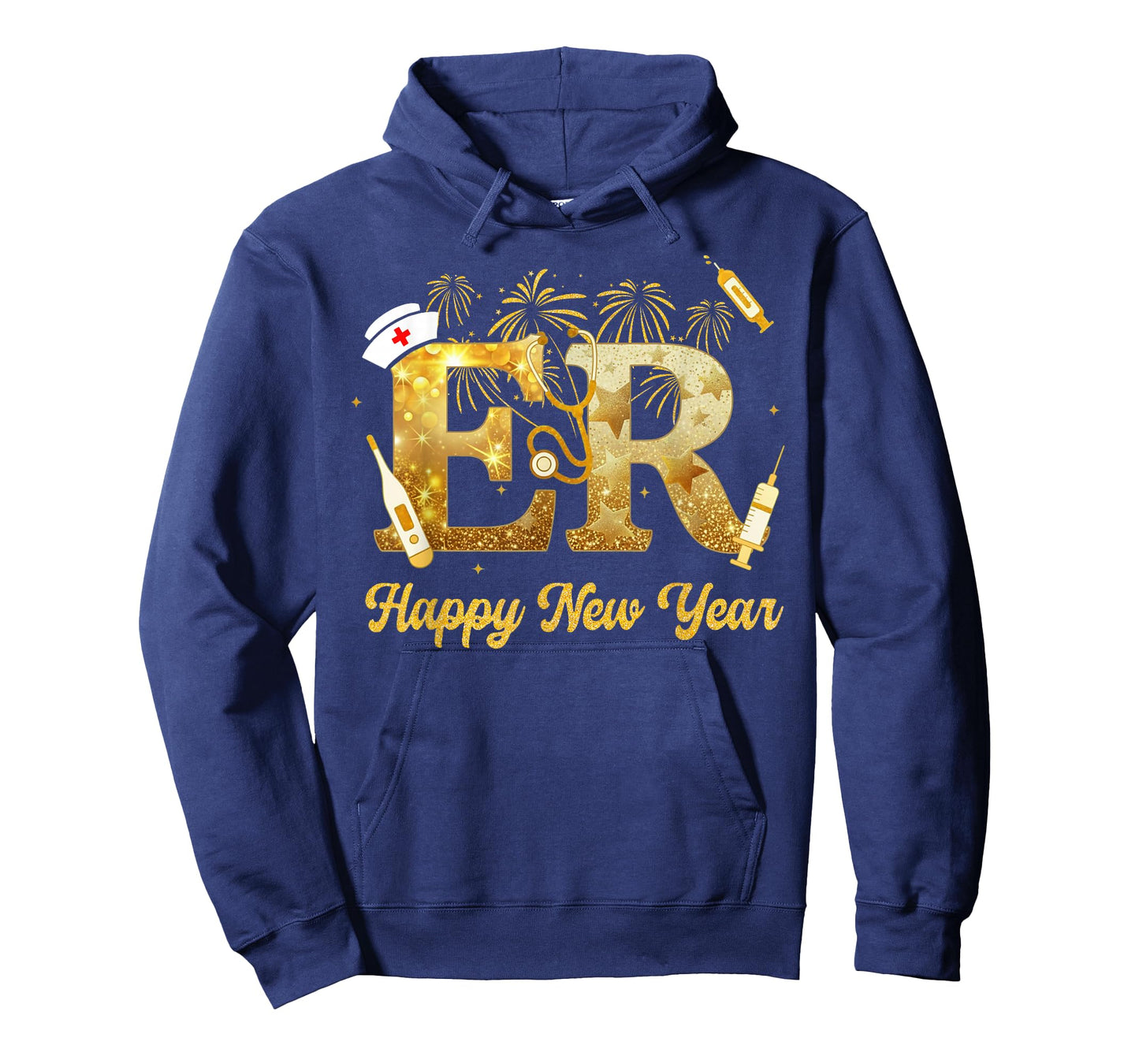 Retro ER Nurse Happy New Year 2026 Fireworks Nurse Squad T-Shirt