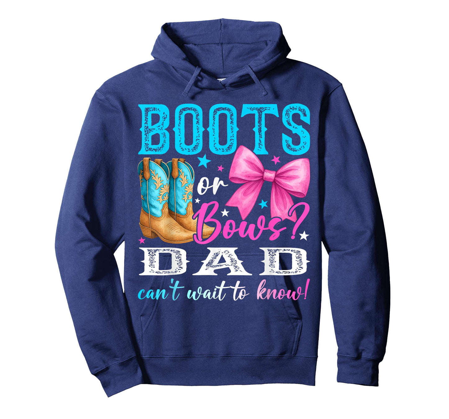 Boots or Bows Dad Loves You Gender Reveal Party T-Shirt