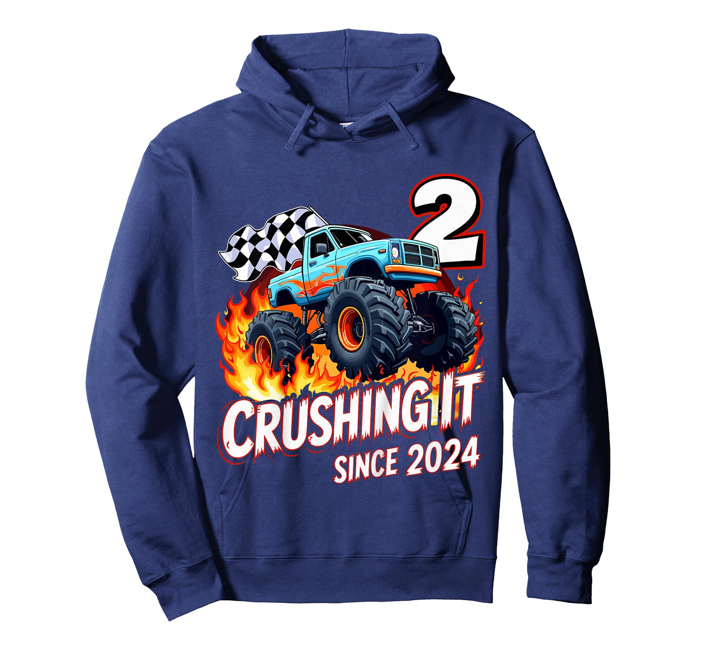 Kids 2nd Birthday Monster Truck 2 Year Old Boys Born 2024 T-Shirt