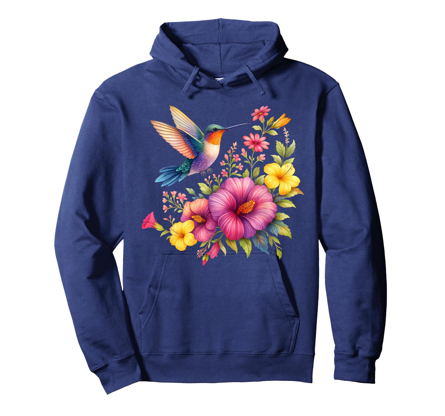 Hummingbird and Tropical Flowers - Floral Bird Art Hibiscus T-Shirt