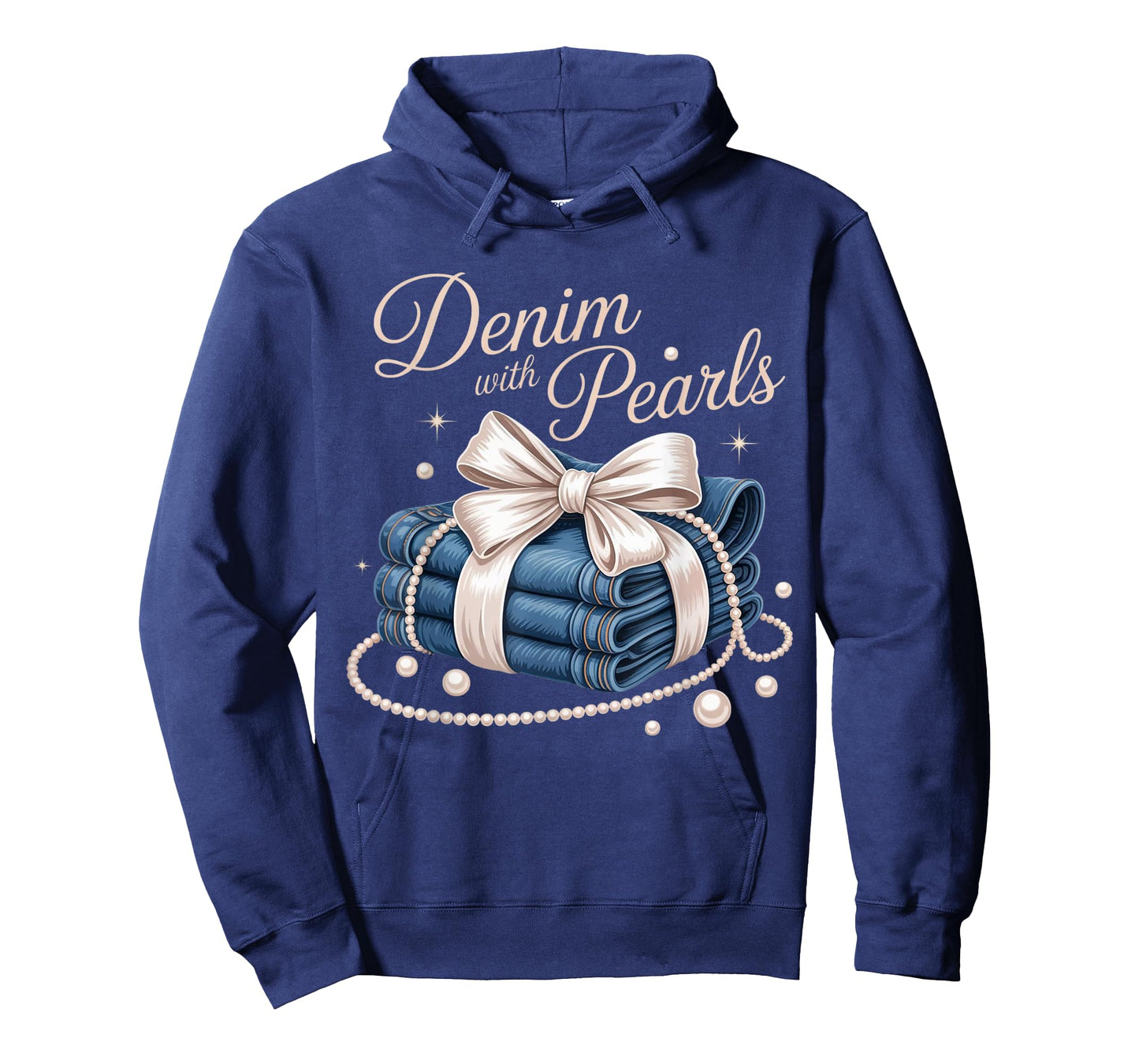 Denim with Pearls Mother’s Day Outfit for Stylish Women T-Shirt