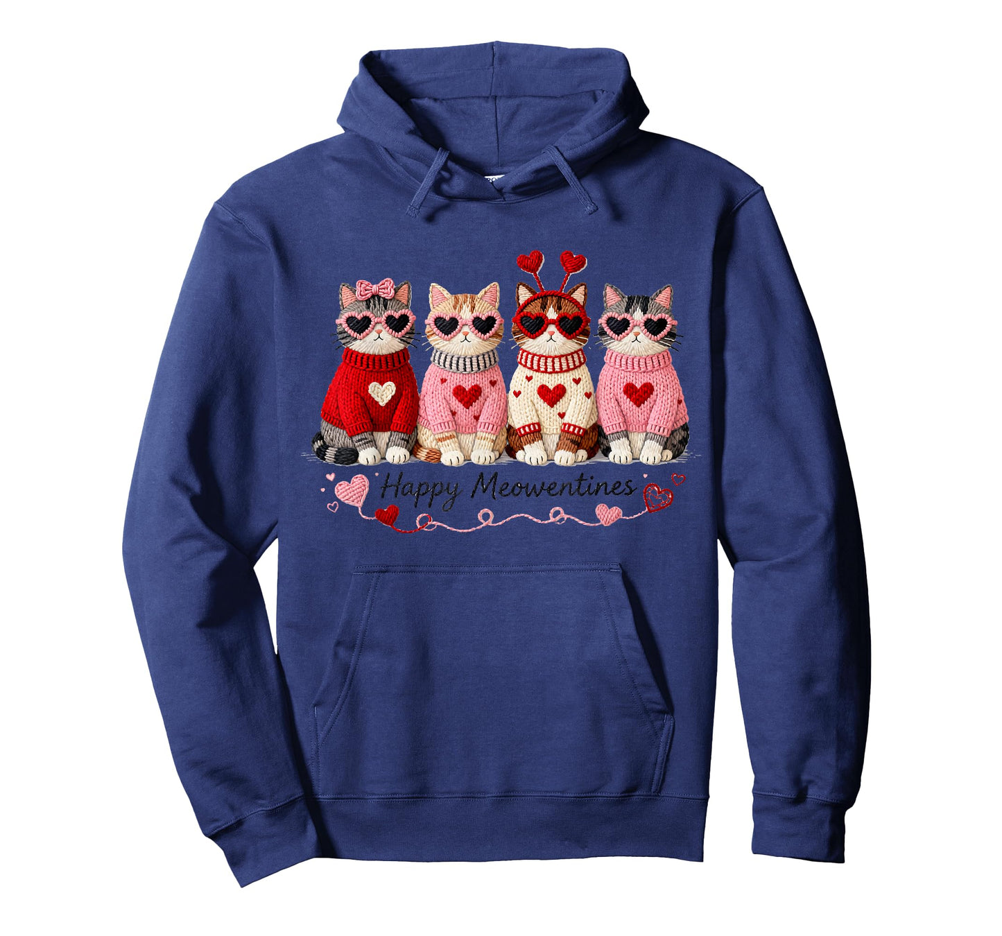 Happy Meowentines Cute Cat Valentine Love Crochet Yearn T-Shirt