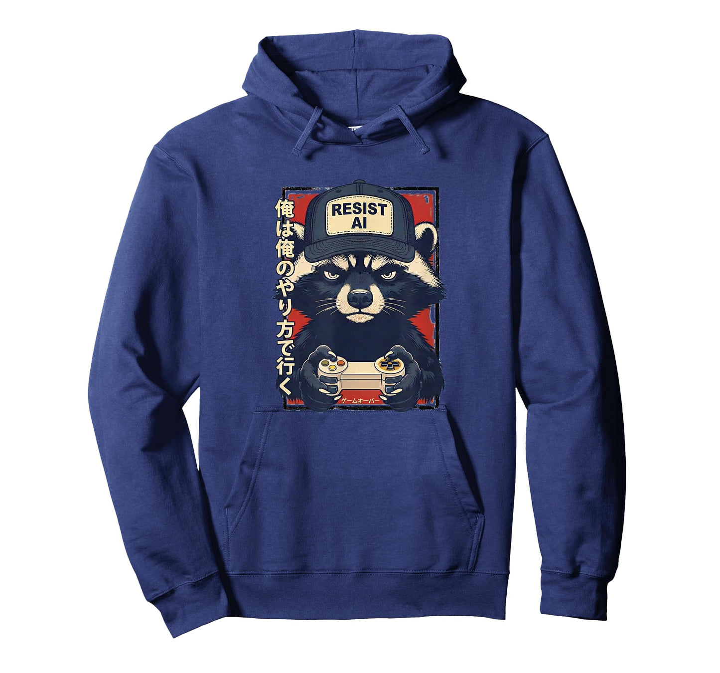 Resist AI - Raccoon Gamer Design T-Shirt