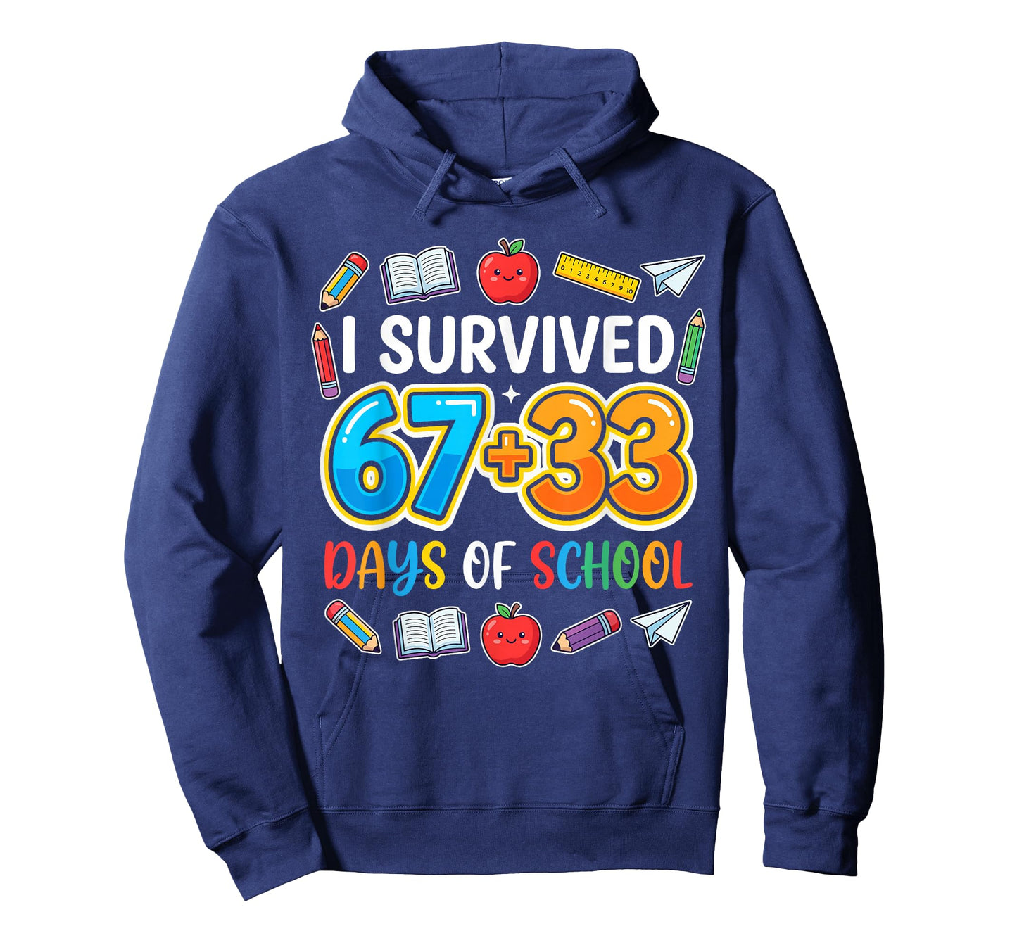 100th Day Boys I Survived 67 + 33 Funny 100 Days of School T-Shirt