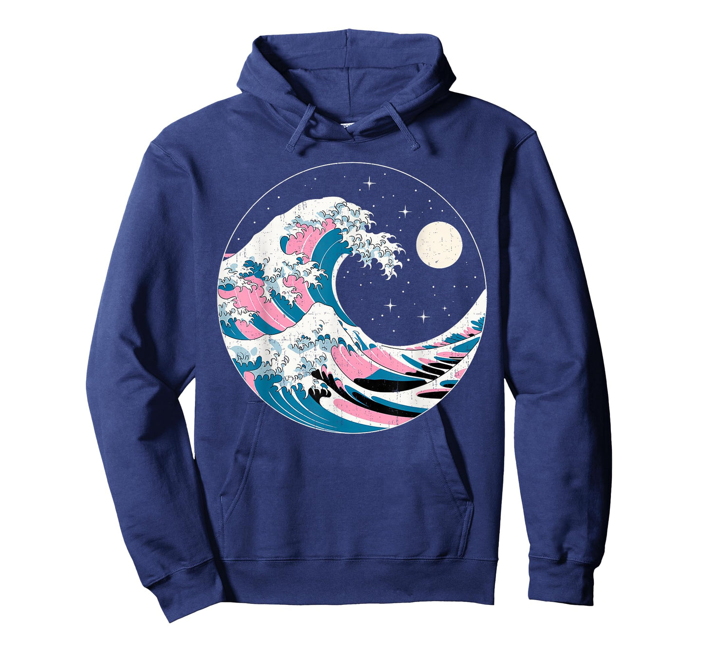 LGBTQ Pride Wave in Japanese Style Under Starry Night Moon T-Shirt