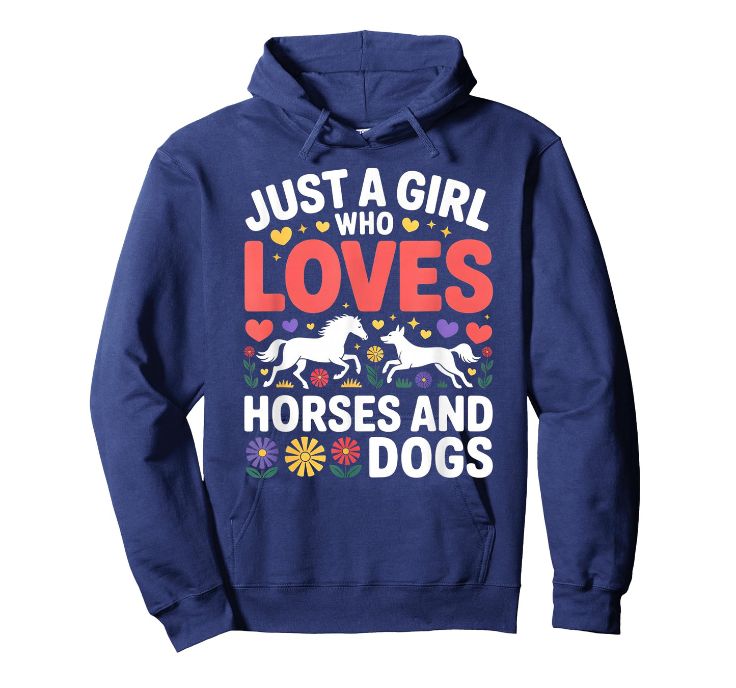 Cute Girl Who Loves Horses and Dogs Design T-Shirt