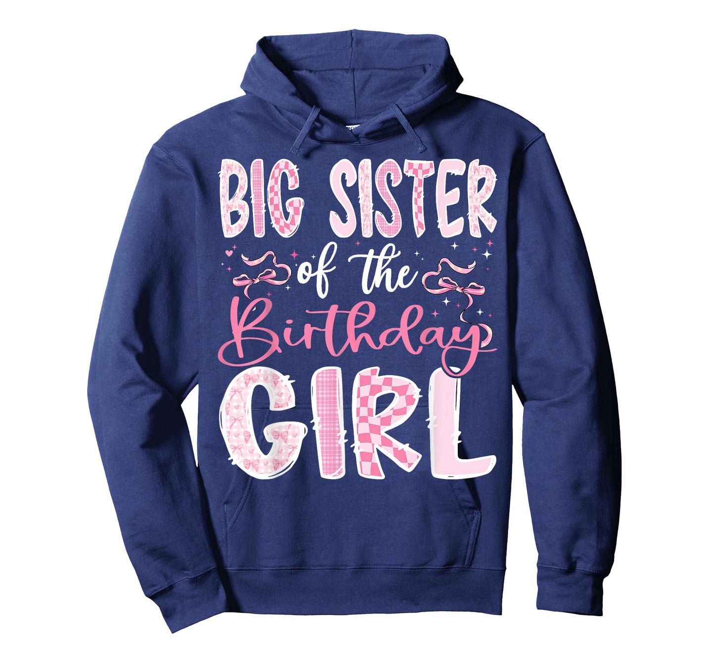 Big Sister of The Birthday Girl Pink Coquette Bow Family T-Shirt