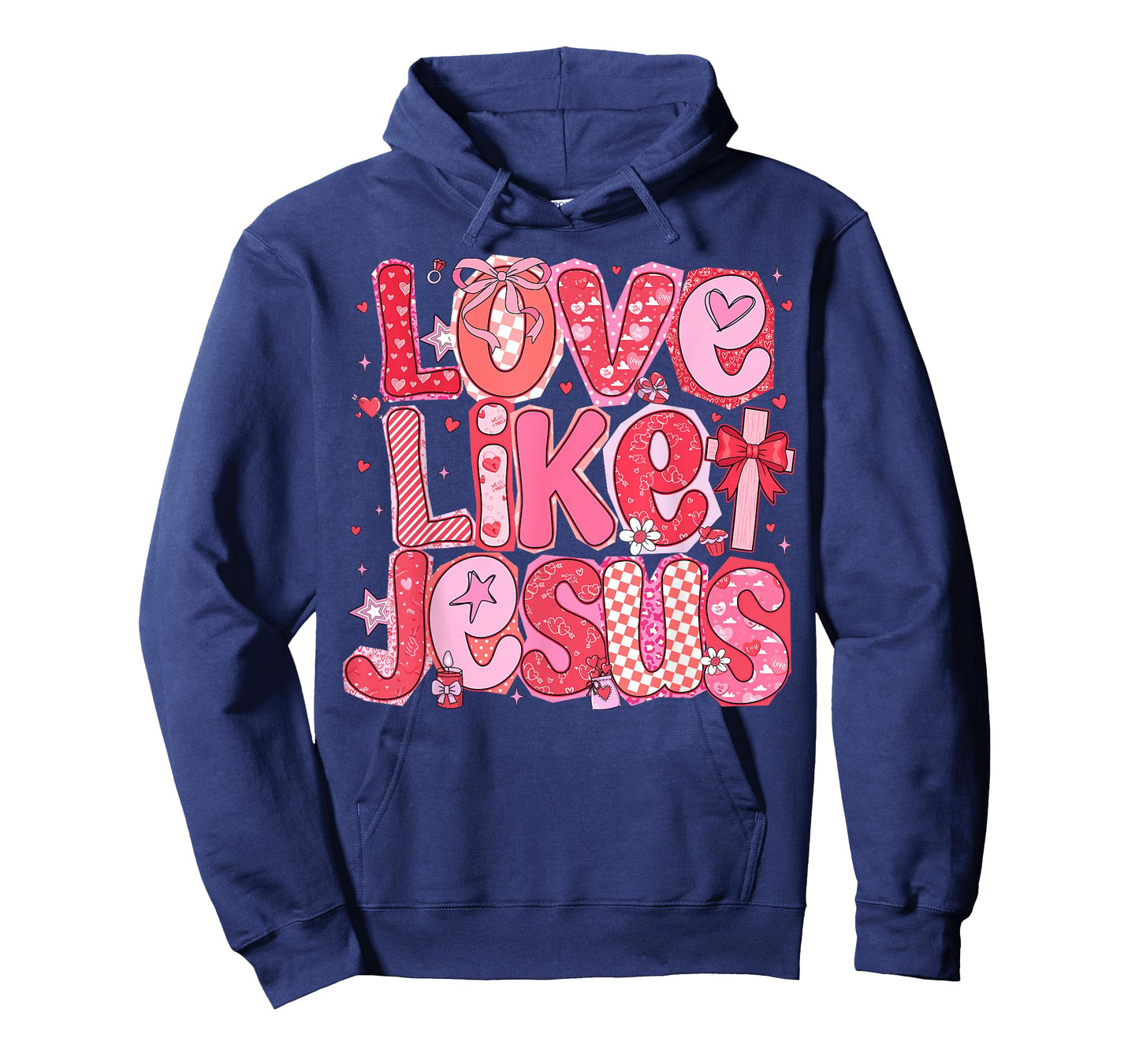 Valentine Love Like Jesus Coquette Bow Christian Women Girls T-Shirt