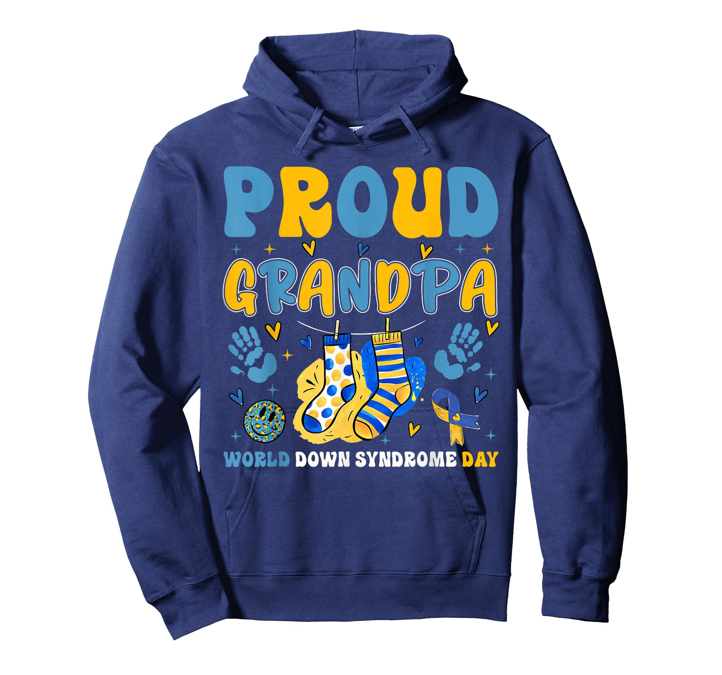 Retro Proud Grandpa World Down Syndrome Day Grandfather Men T-Shirt