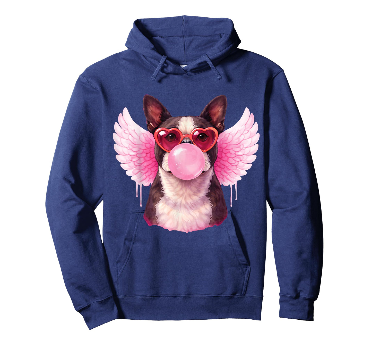 Retro Cupid Valentine Dog Love Hearts Cute Boston Terrier T-Shirt