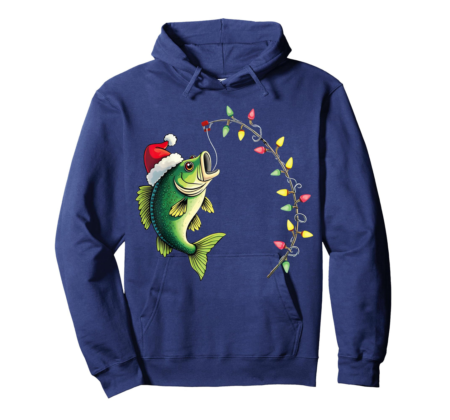 Funny Bass Fishing Santa Hat Christmas Pajama Fishermen Fish T-Shirt
