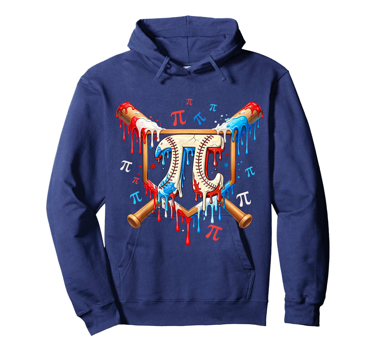 Happy Pi Day Baseball 3.14 Pi Symbol Kids Ice Cream Drip Boy T-Shirt