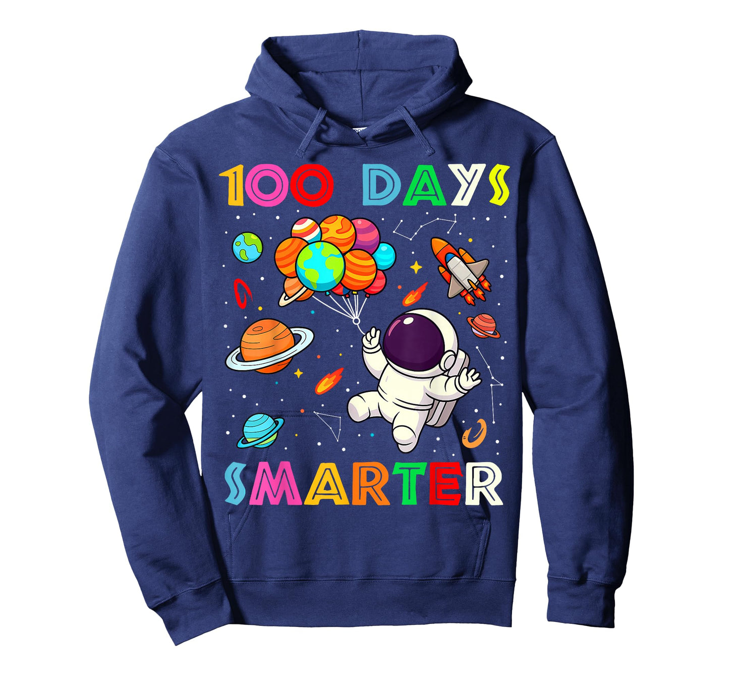 100 Days Smarter Space Astronaut 100th Day School Boys Kids T-Shirt