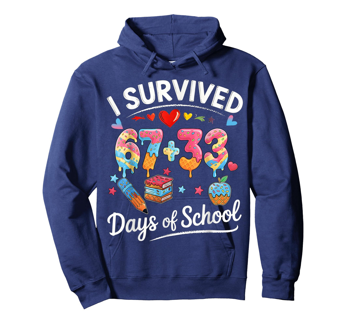 I Survived 67 + 33 Day of School Funny 6 7 Six Seven Teacher T-Shirt