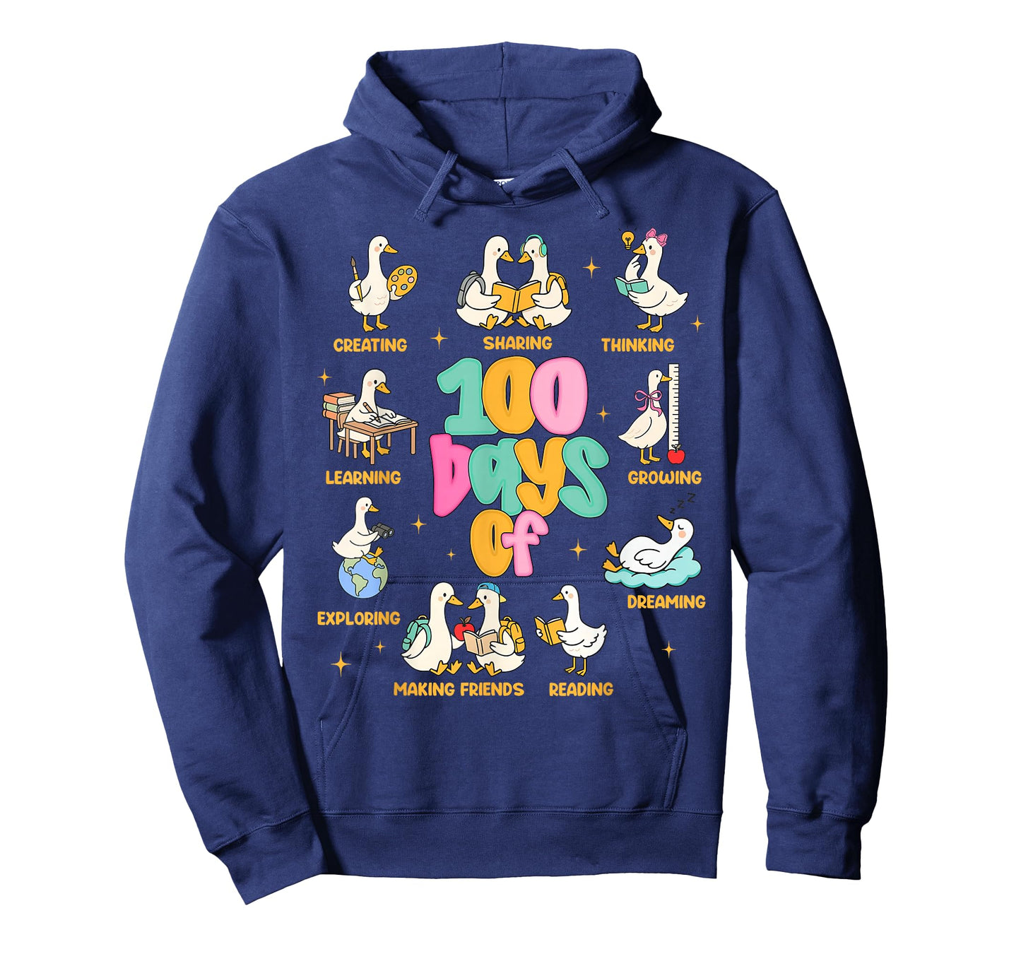 100 Days of School Silly Goose Teacher Men Women 100th Day T-Shirt