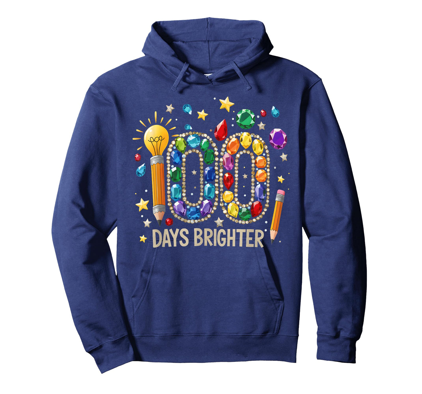 100 Days Brighter Happy 100 Days of School Teachers Kids T-Shirt