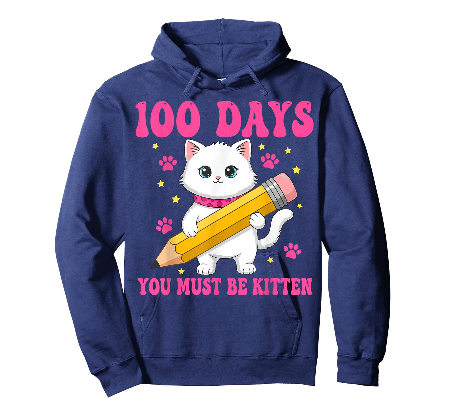 Kids 100 Days of School Cat for Girls 100th Day School Pink T-Shirt