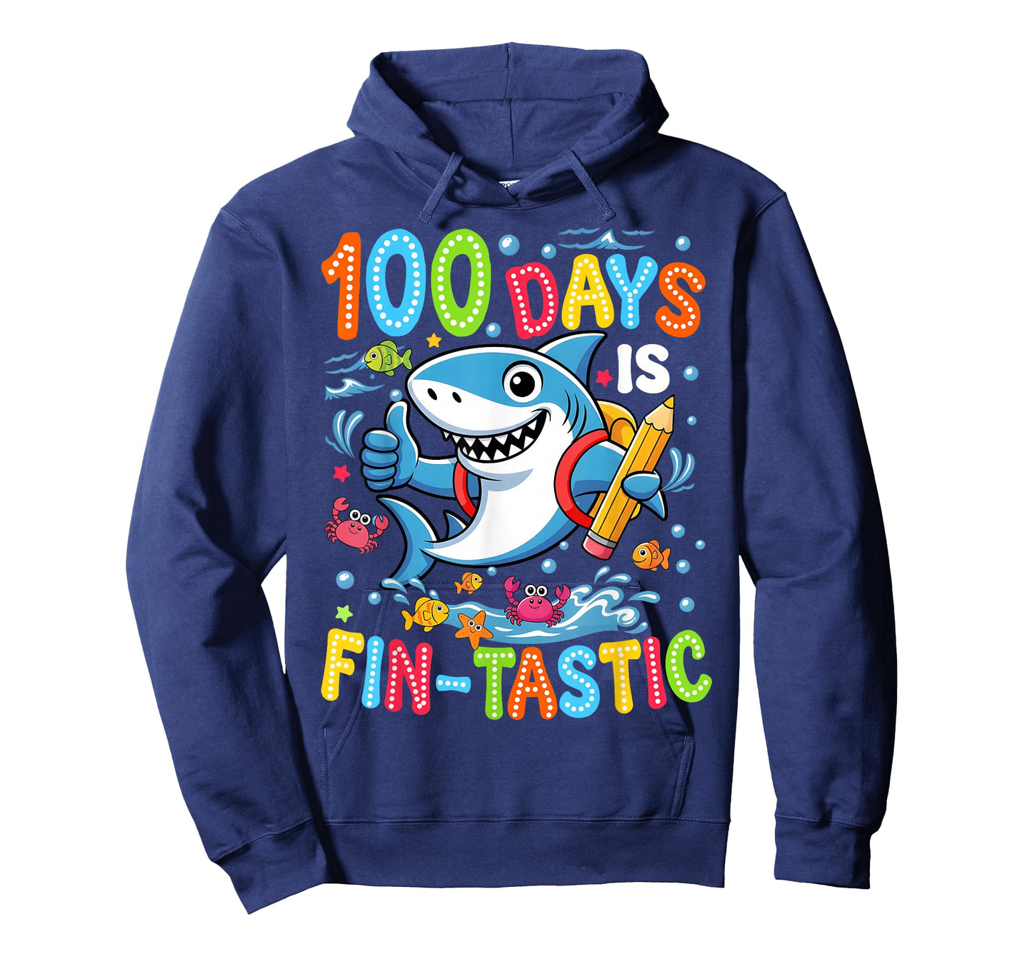 100 Days is Fin Tastic Fish Kid Boy Girl 100th Day of School T-Shirt