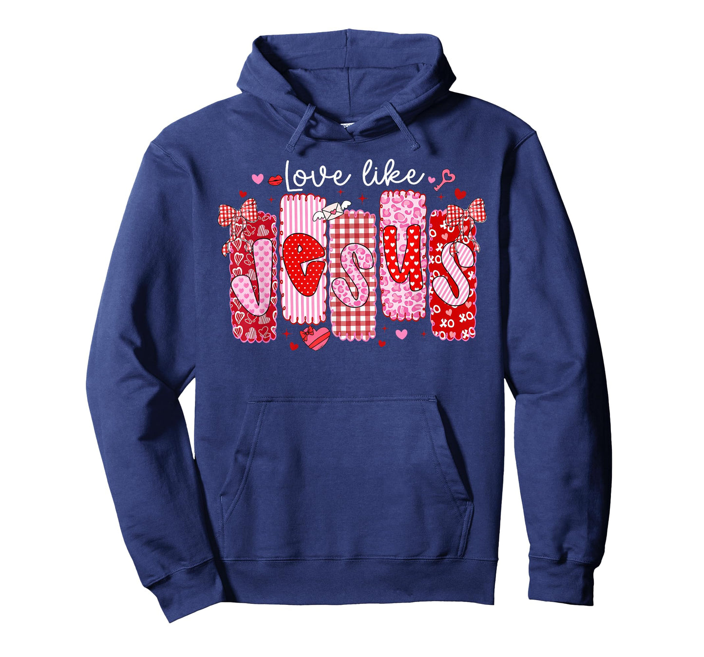 Valentine Preppy Love Like Jesus Bow Christian Girl Women T-Shirt