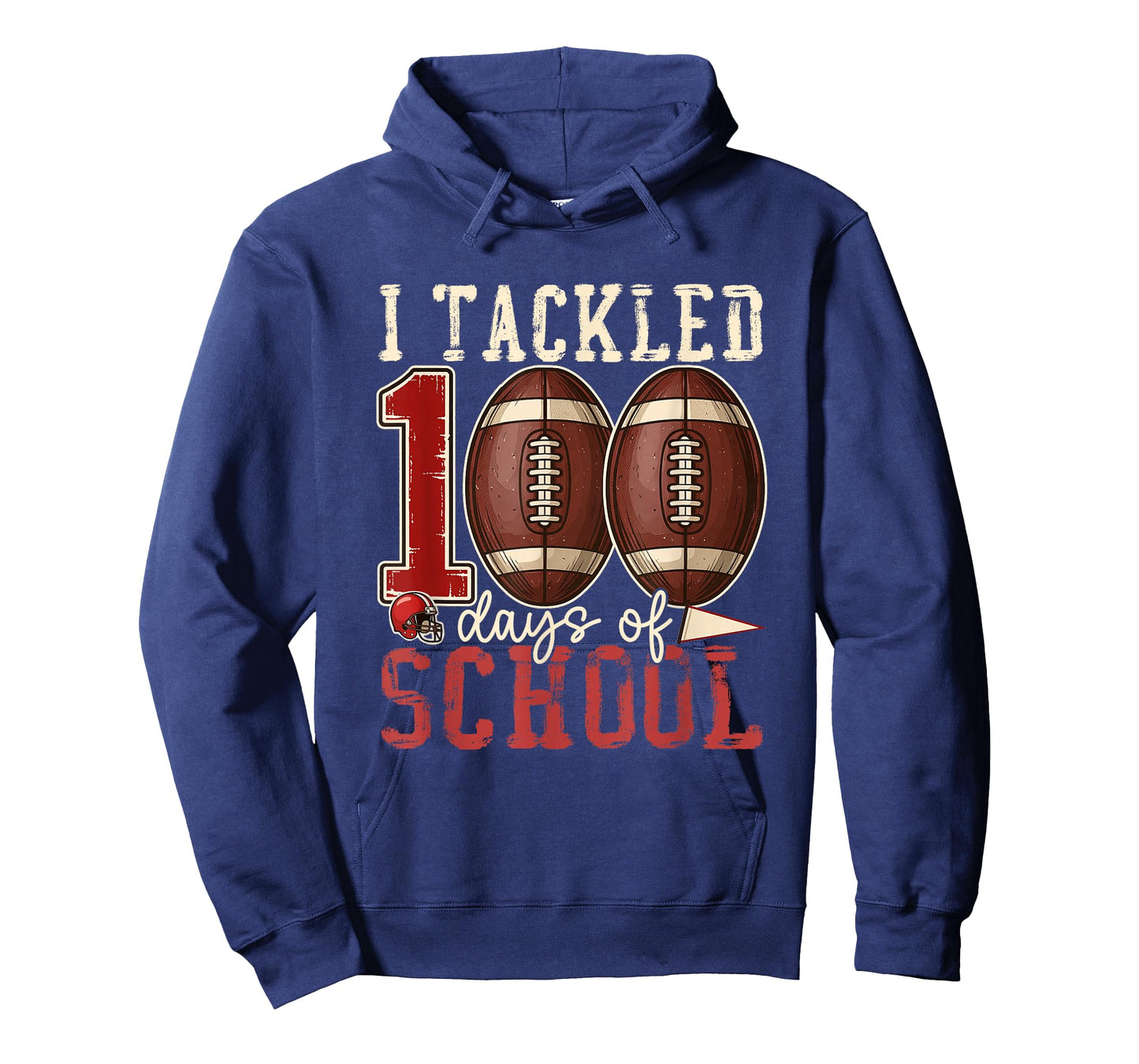 I Tackled 100 Days of School Football Boys Kids 100th Day T-Shirt