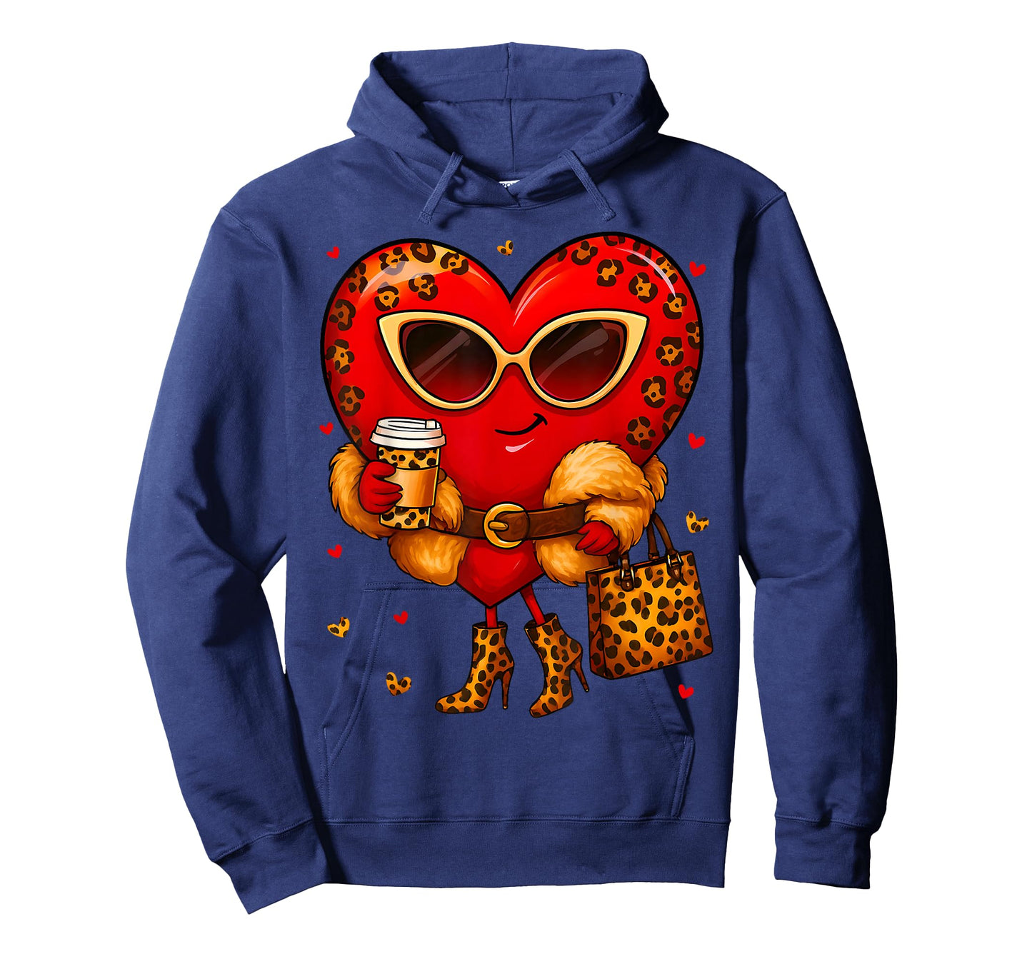 Cute Heart Leopard Valentine Outfit Women Girl T-Shirt