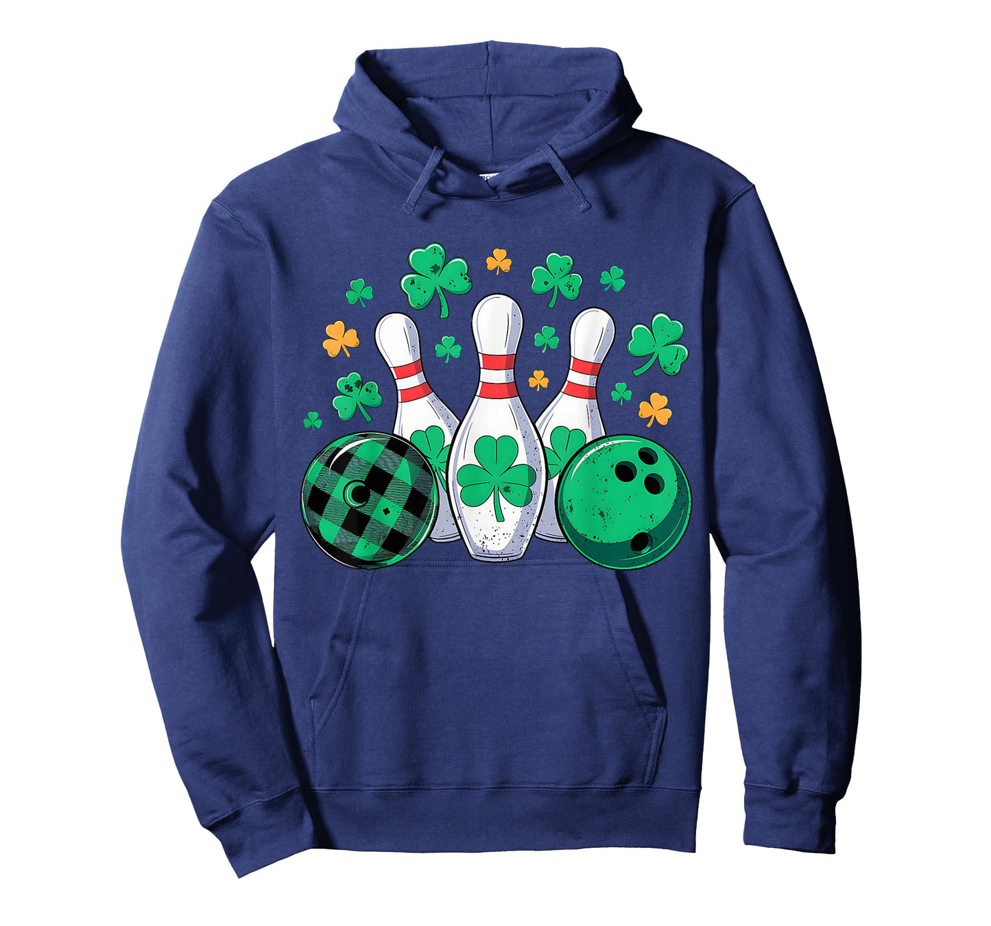 St Patricks Day Plaid Bowling Shamrock Irish Men Women Kids T-Shirt