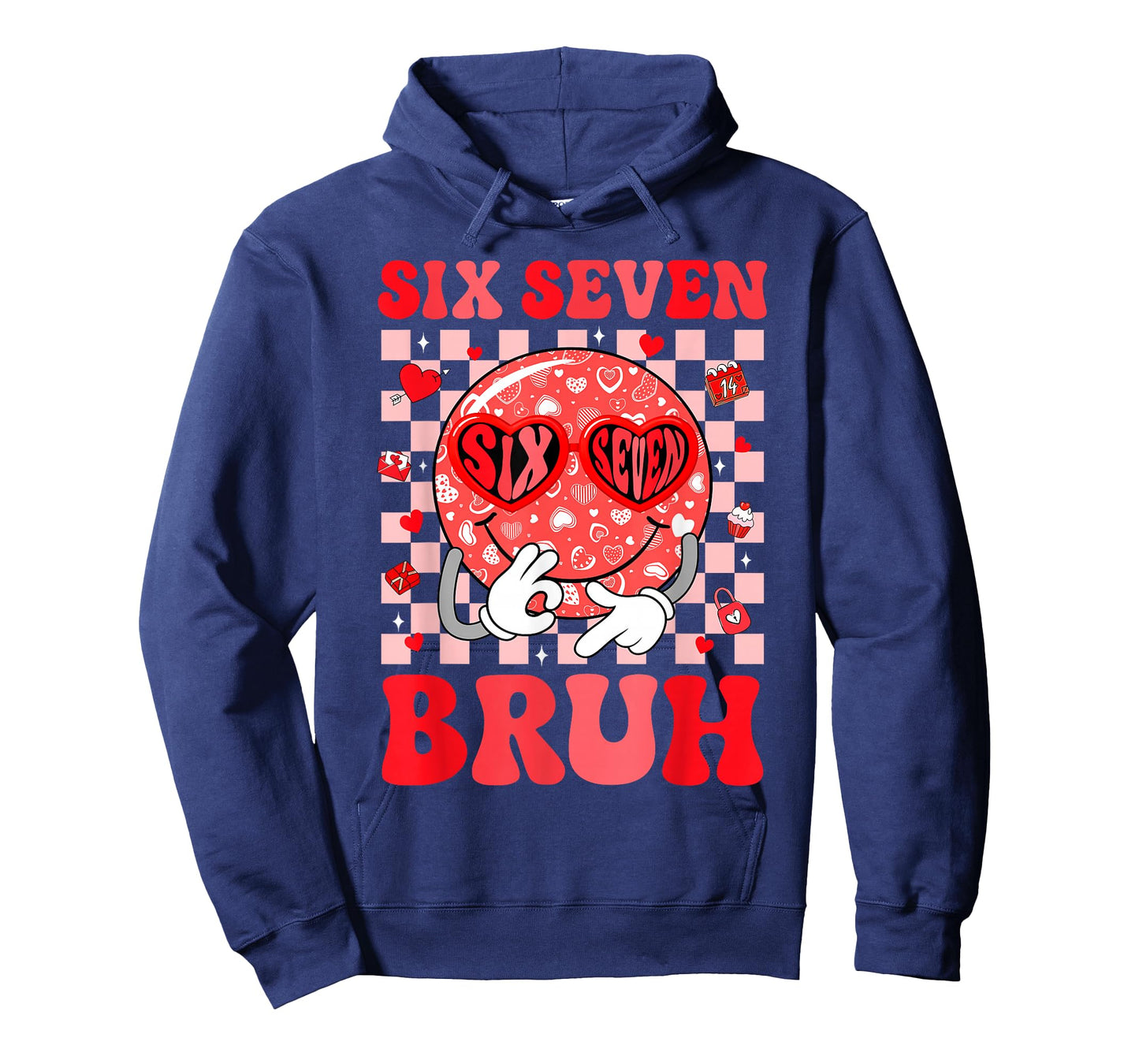 67 Meme Six Seven 6 7 Bruh Valentine Heart Boys Girls Kids T-Shirt