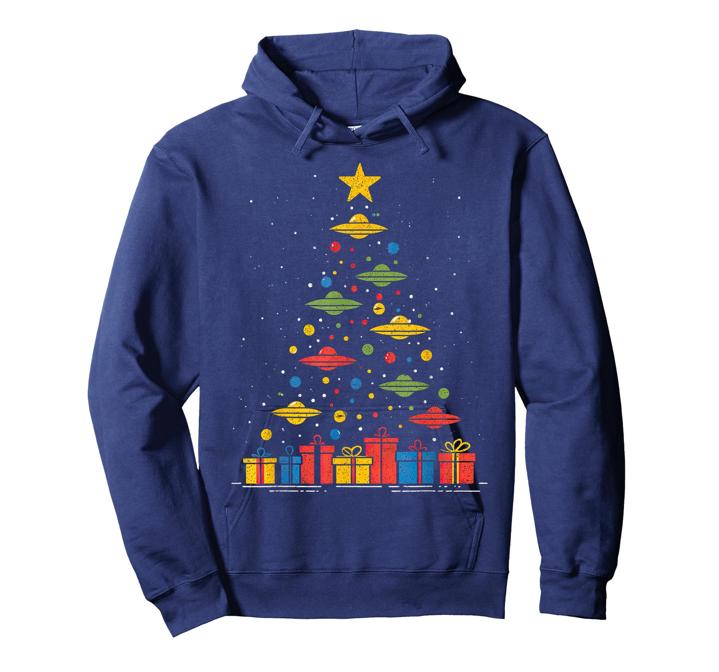 Funny UFO Christmas Tree Graphic Uap Alien Flying Saucers T-Shirt