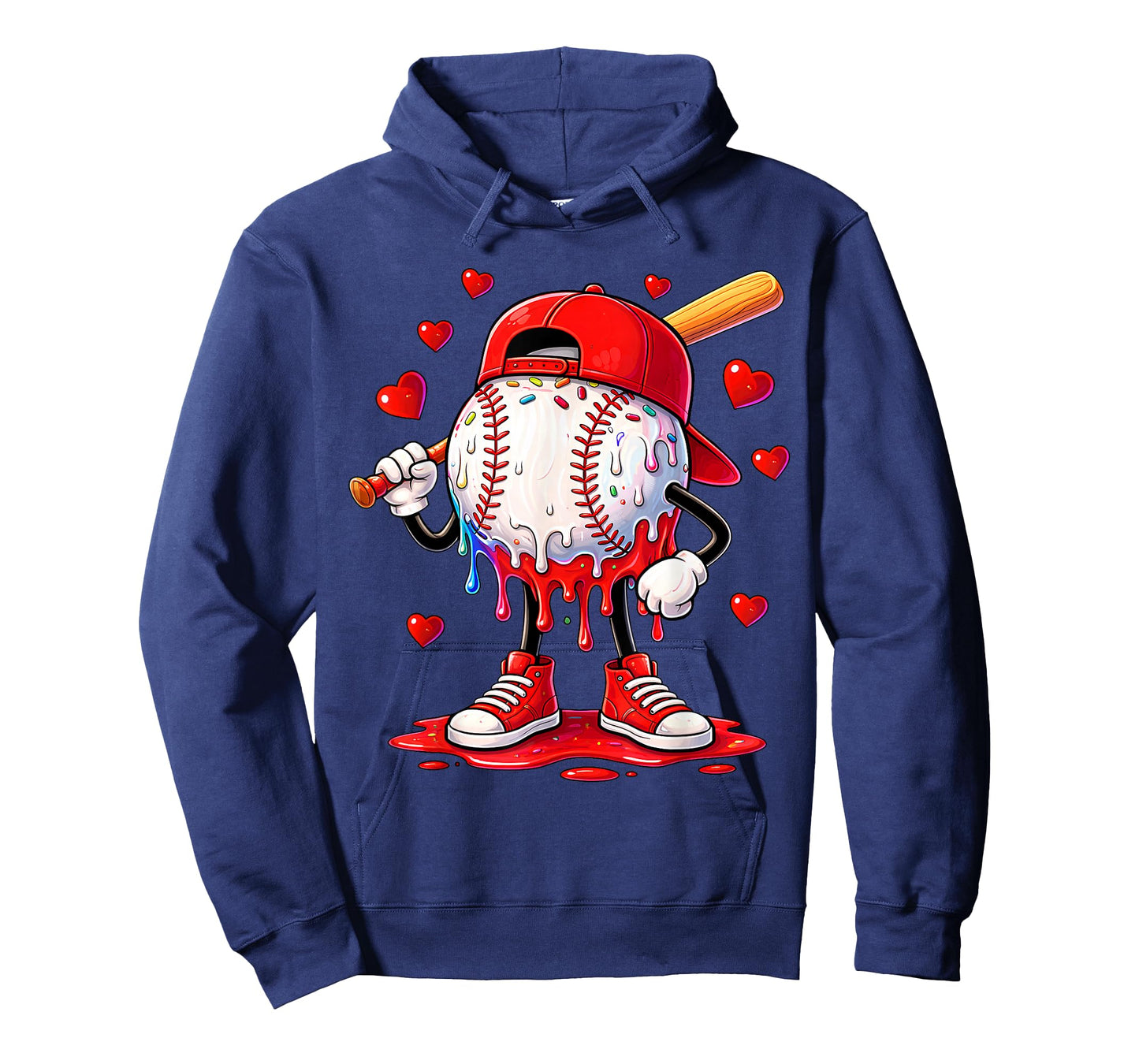 Valentine Baseball Heart Drip Sport Love Valentines Day Boys T-Shirt