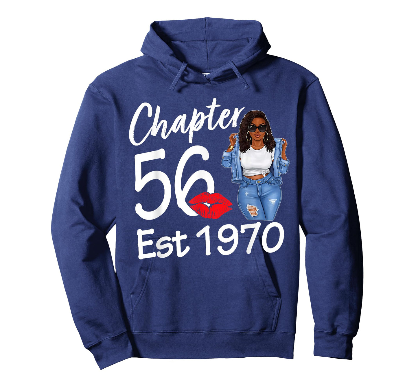 Chapter 56 Est 1970 56th Birthday Afro Black Queen T-Shirt