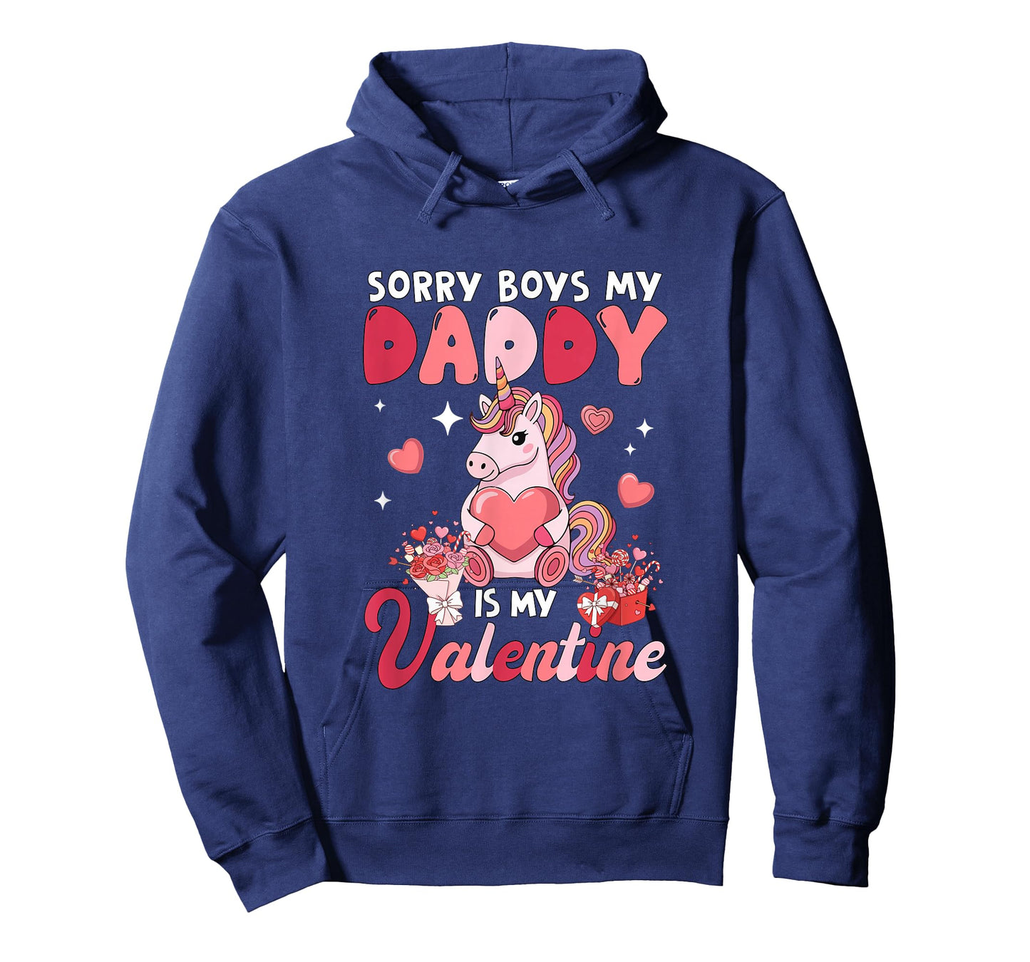Sorry Daddy is My Valentine Funny Joke Boys Floral Unicorn T-Shirt
