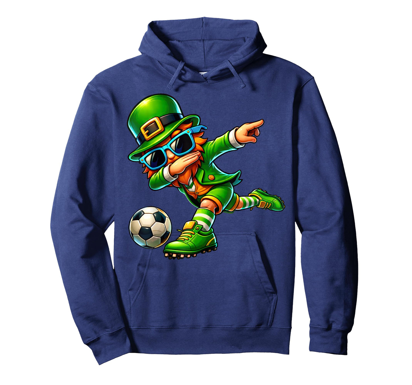 Funny Leprechaun Playing Soccer Men Kids Boys St Patrick Day T-Shirt