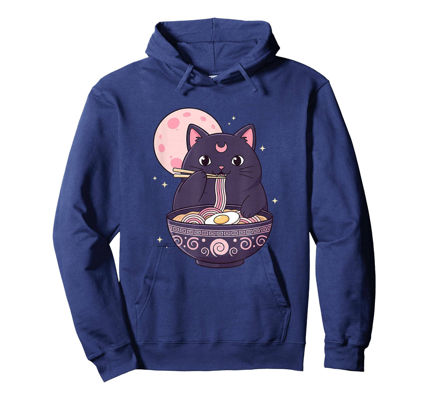 Anime Kawaii Cat Ramen, Moon Neko Eating Ramen Cute T-Shirt