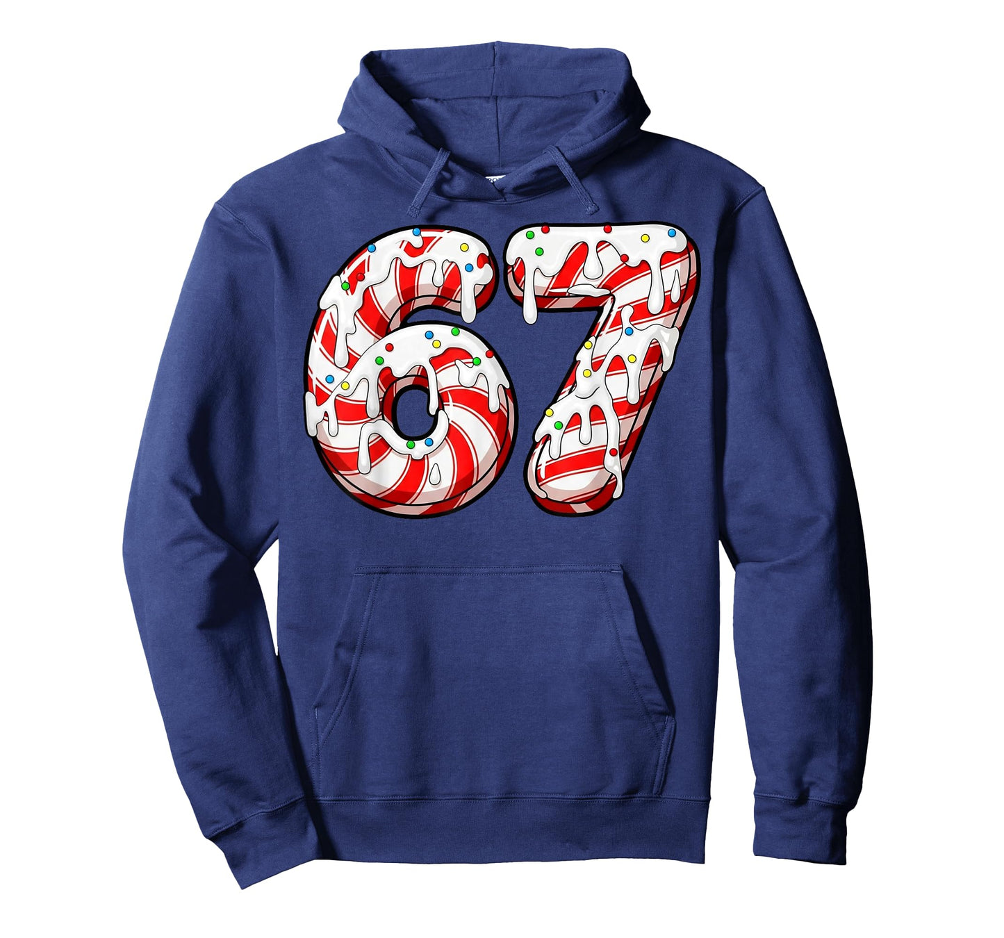 Christmas 67 Candy Cane Funny Meme Six Seven 6-7 Gen Alpha T-Shirt