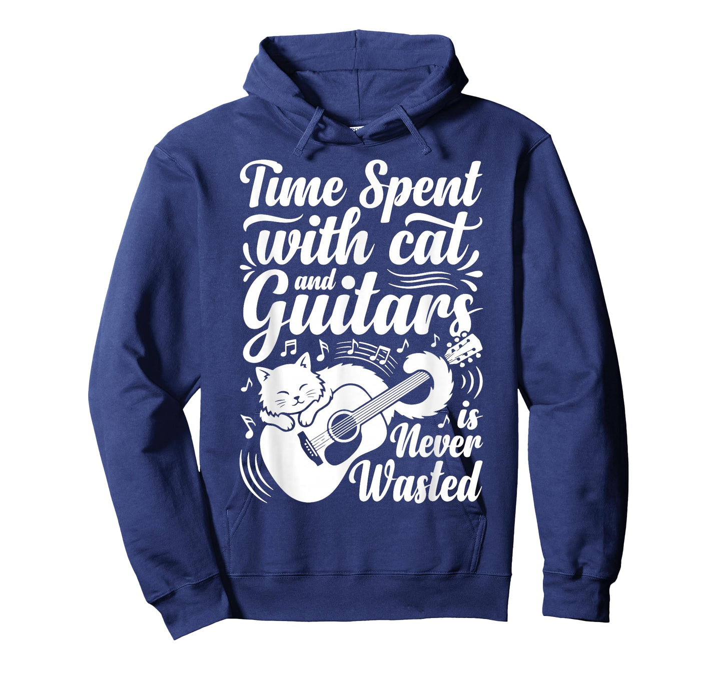 Time Spent with Cats and Guitars is Never Wasted Saying T-Shirt