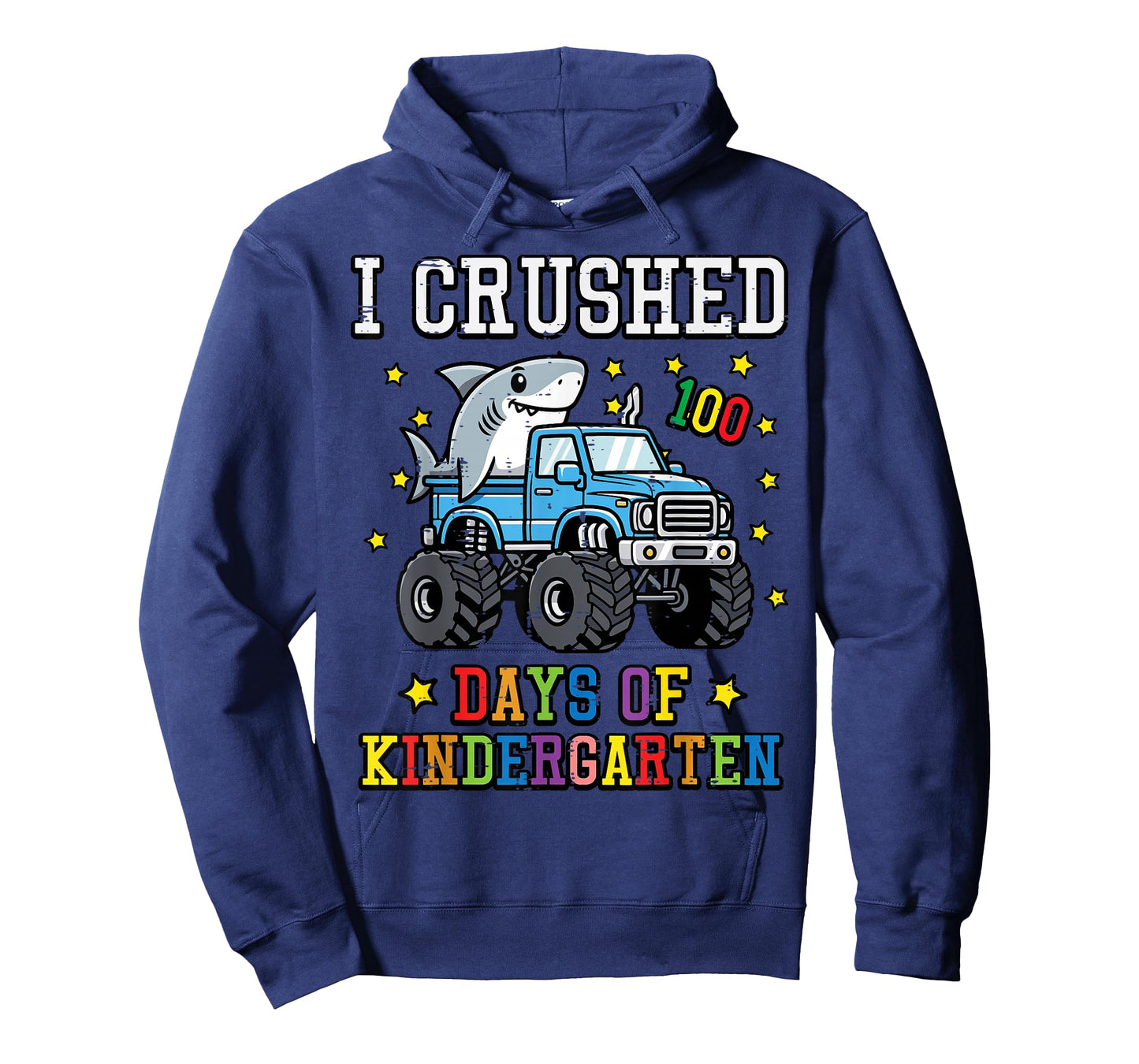 I Crushed 100 Days Kindergarten Shark 100th Day Boys Kids T-Shirt