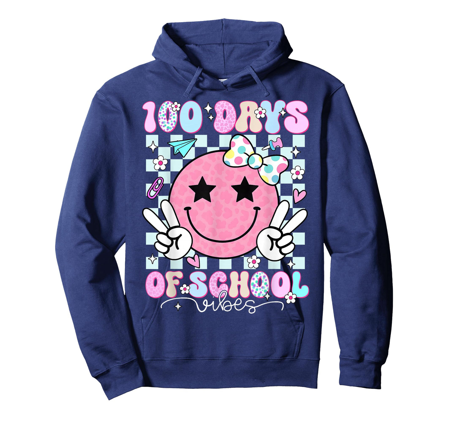 100th Day of School Vibes Cute Smile Face 100 Days of School T-Shirt
