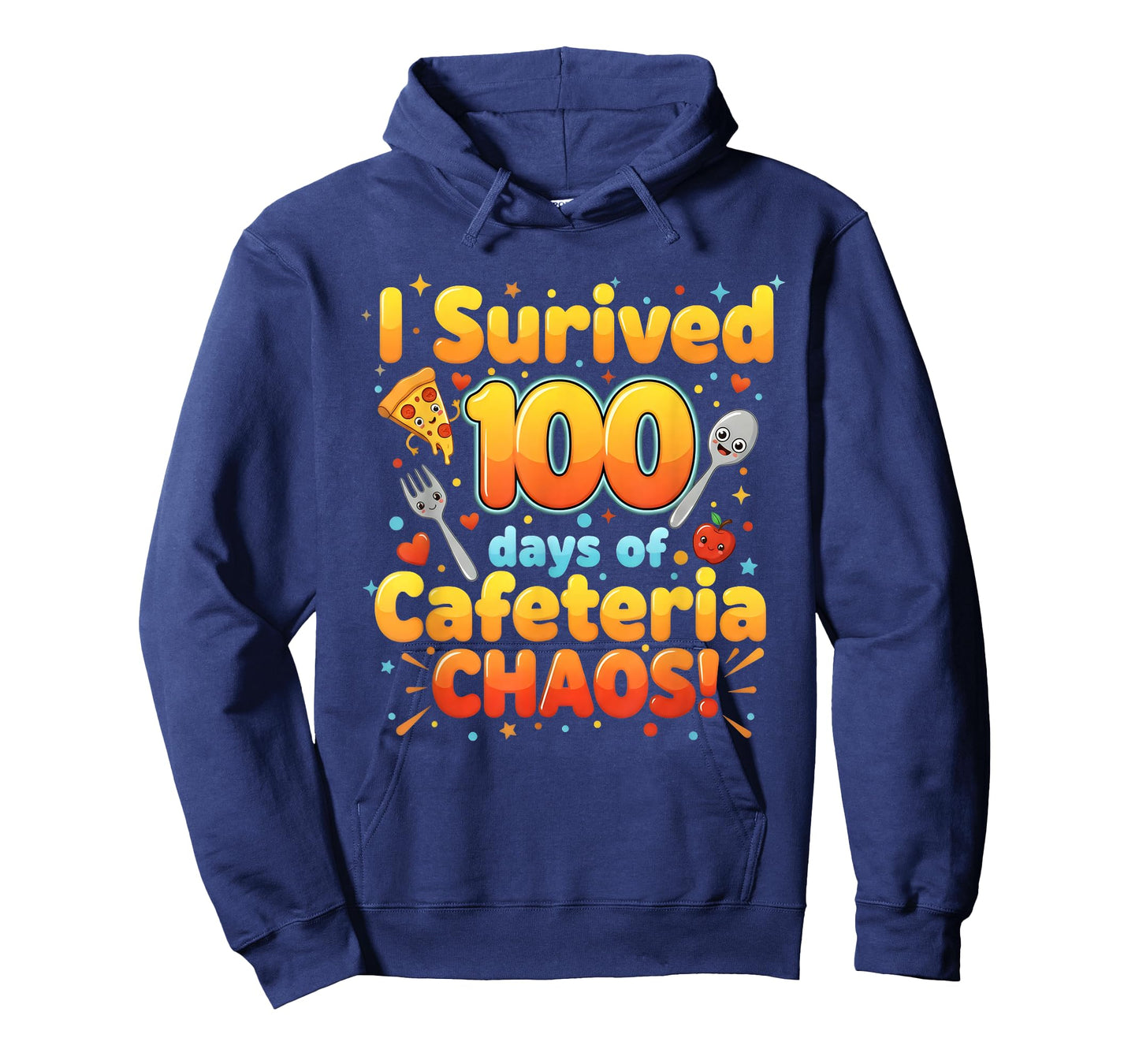I Survived 100 Days of Cafeteria Chaos Funny Lunch Lady T-Shirt