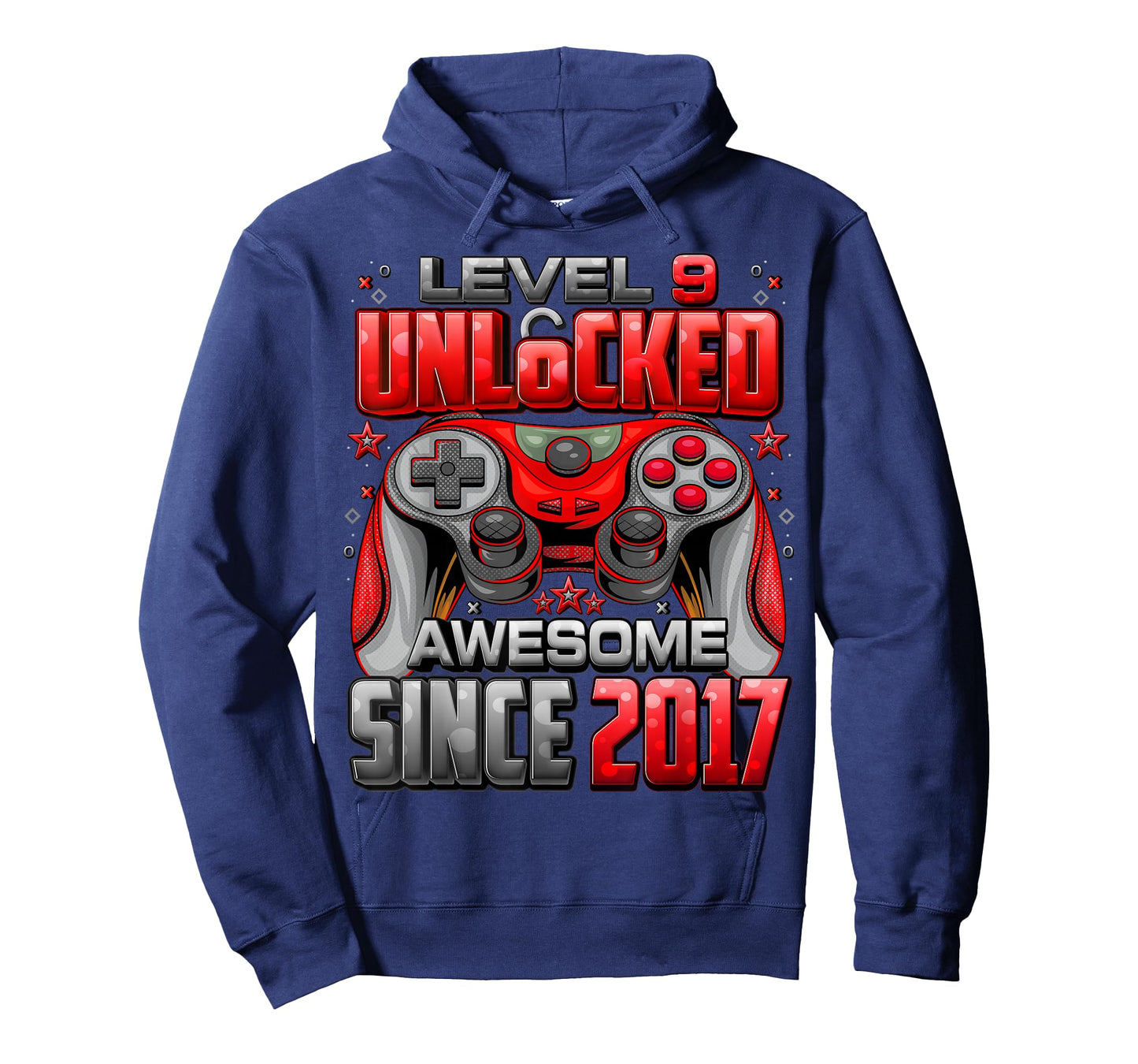 Level 9 Unlocked Awesome Since 2017 9th Birthday Gaming T-Shirt