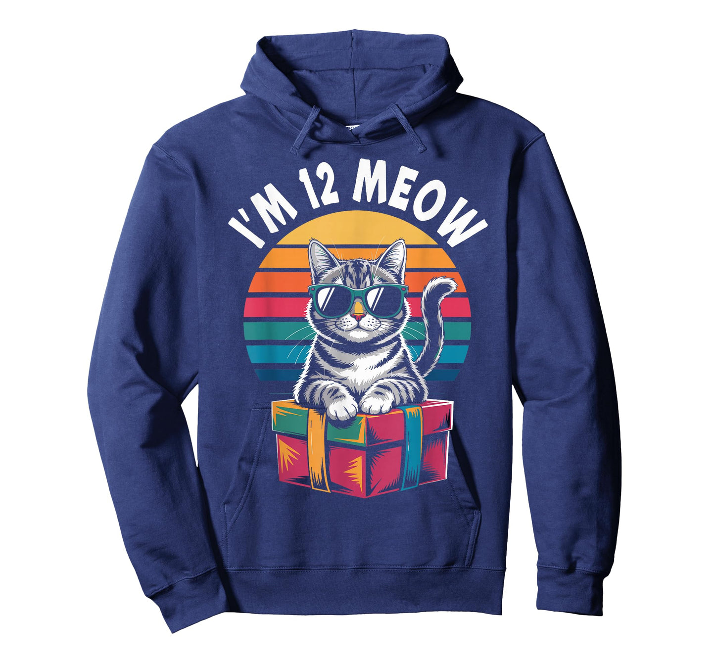 12th Birthday 12 Years Old I’m 12 Meow Funny Cat Birthday T-Shirt
