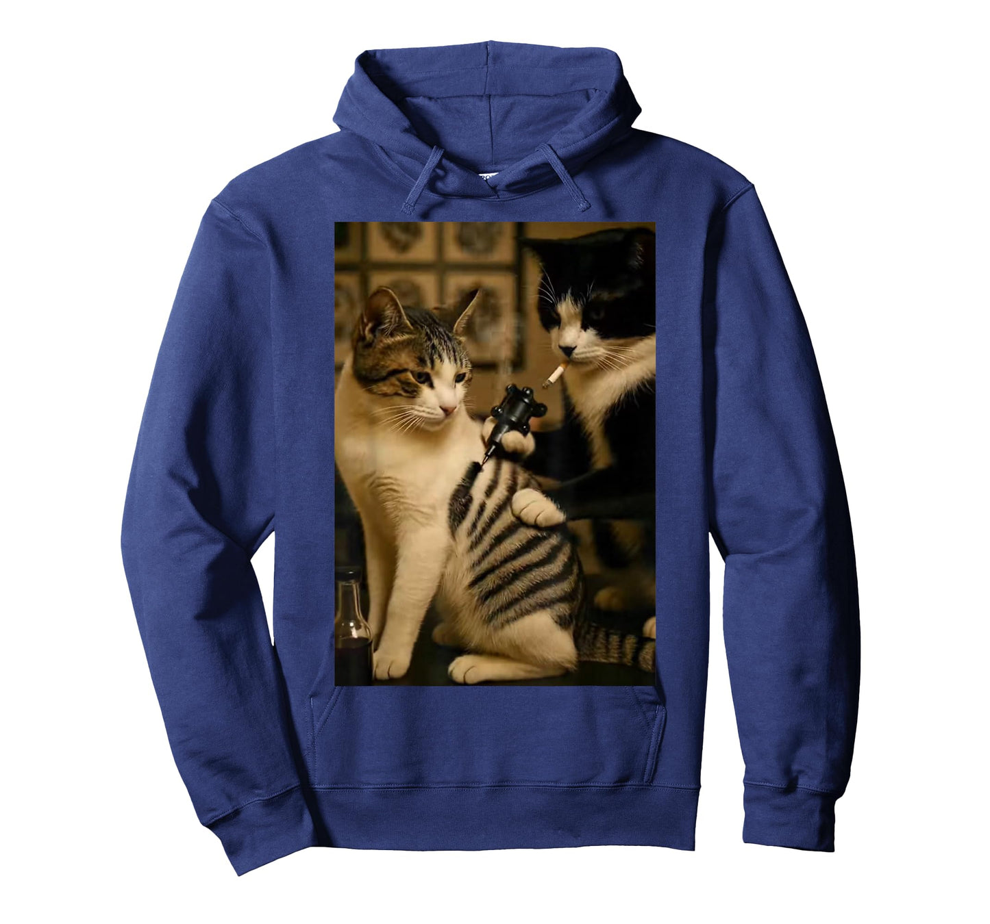 Vintage Cigarette Cat Smoking Tattoo Inked Artist Funny Meme T-Shirt