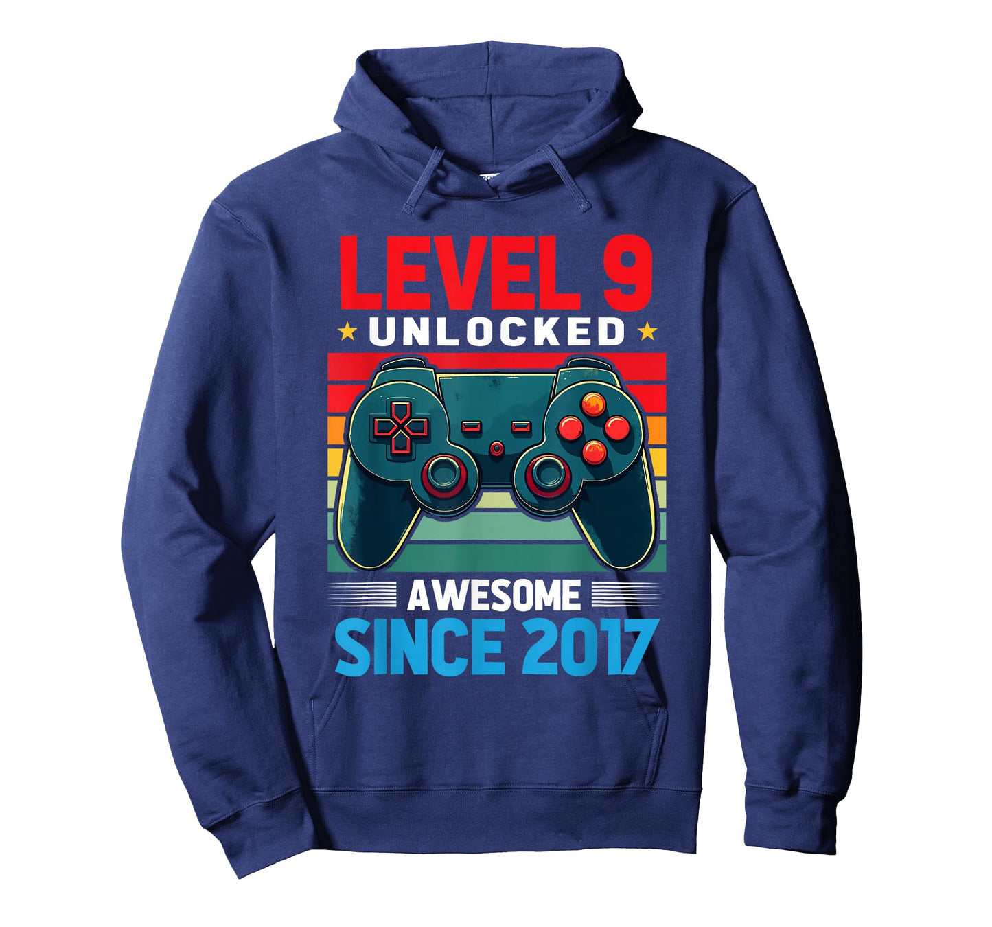Level 9 Unlocked Awesome Since 2017 9th Birthday Gaming T-Shirt