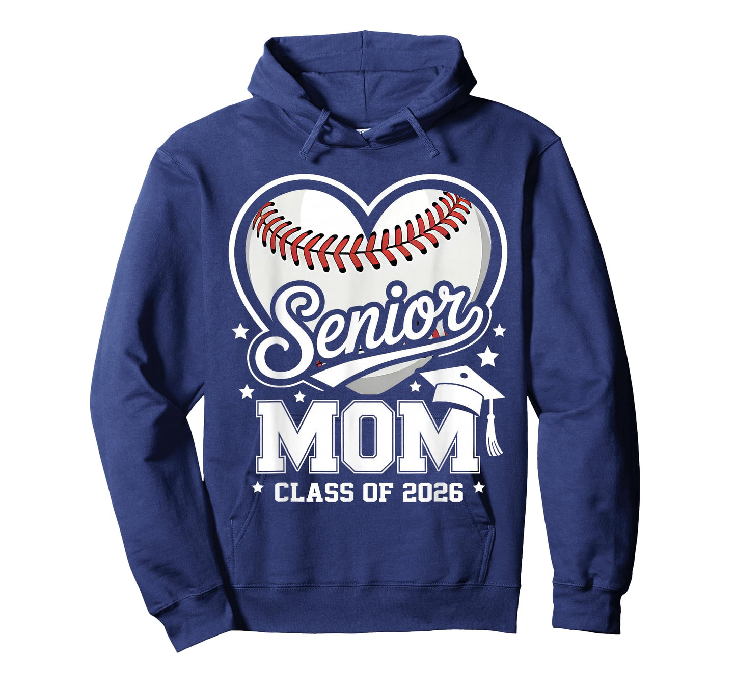 Proud Senior Mom Class of 2026 Baseball Graduation Heart Mom T-Shirt